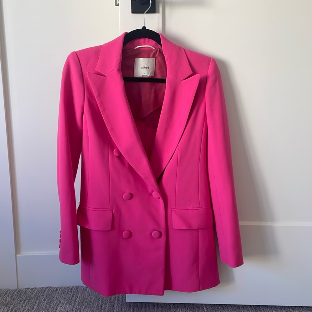 Wilfred Hot Pink Double-Breasted Blazer